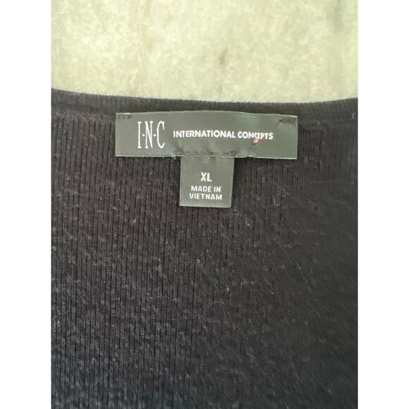 INC International Concepts- Black Puff Sleeve Sweater Dress Size XL NWT - Picture 3 of 9
